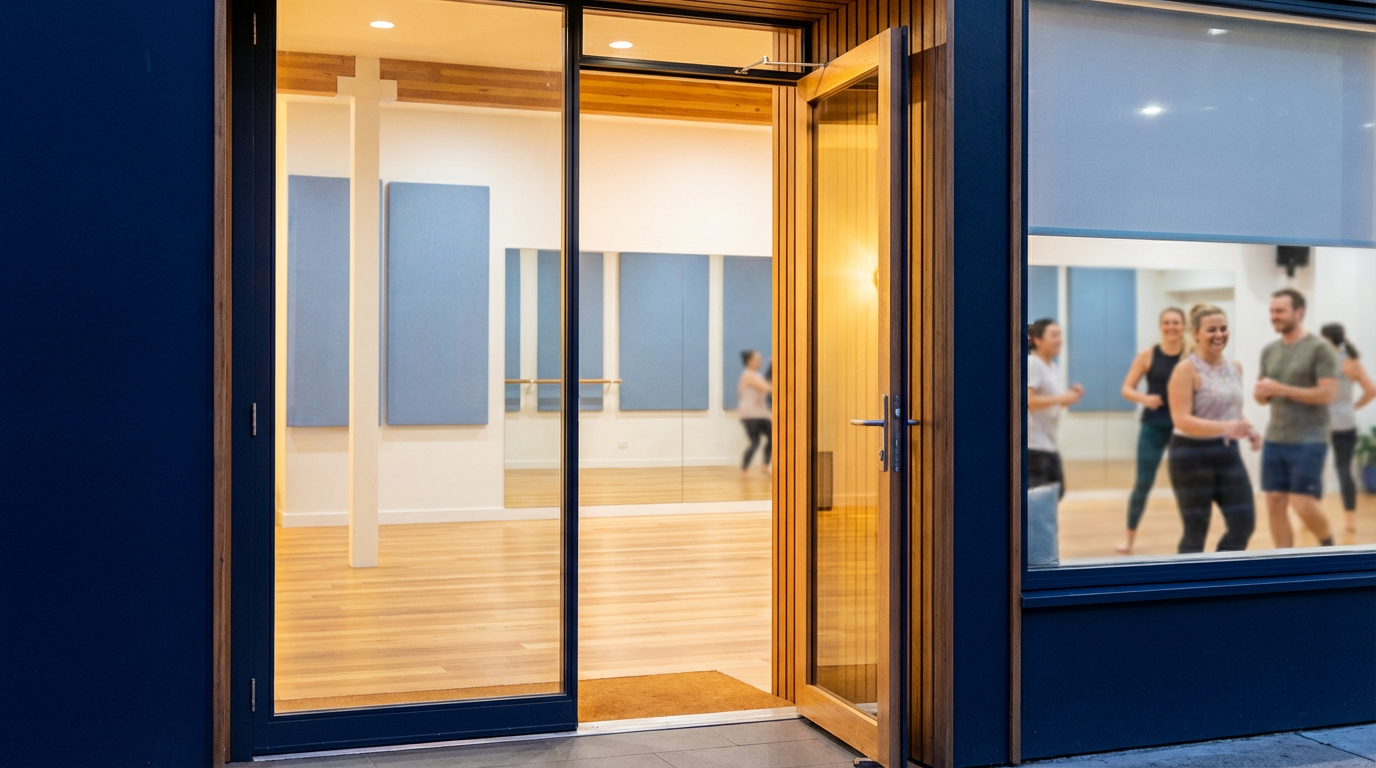 Warm welcoming studio entrance