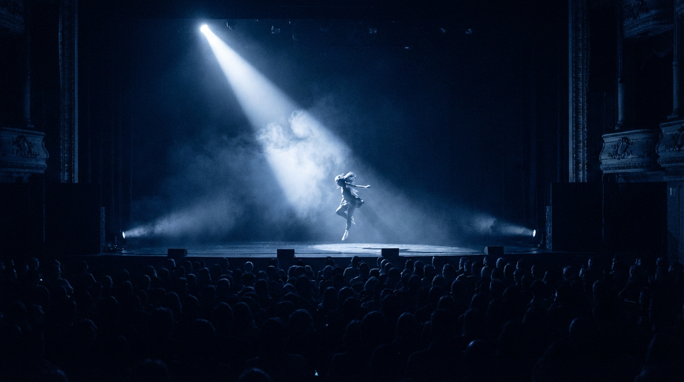 Stage spotlight at a live dance show